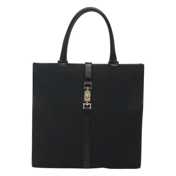 GUCCI GG Canvas Jackie Hand Bag Black Silver 002 002 - Picture 2 of 16